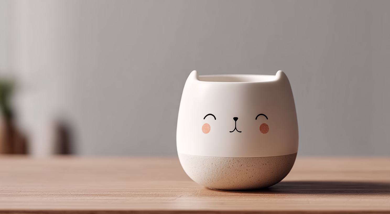 bemalen von Tassen mit Tiermotiven ist super beliebt. Die Tasse hier hat das Gesicht einer Katze